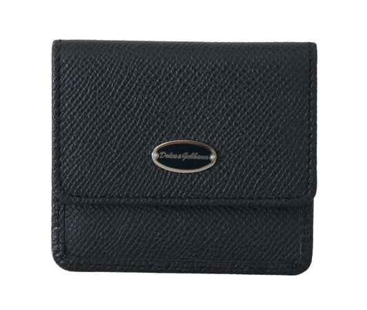 Blauer Dauphine Leder Kondomtaschenhalter