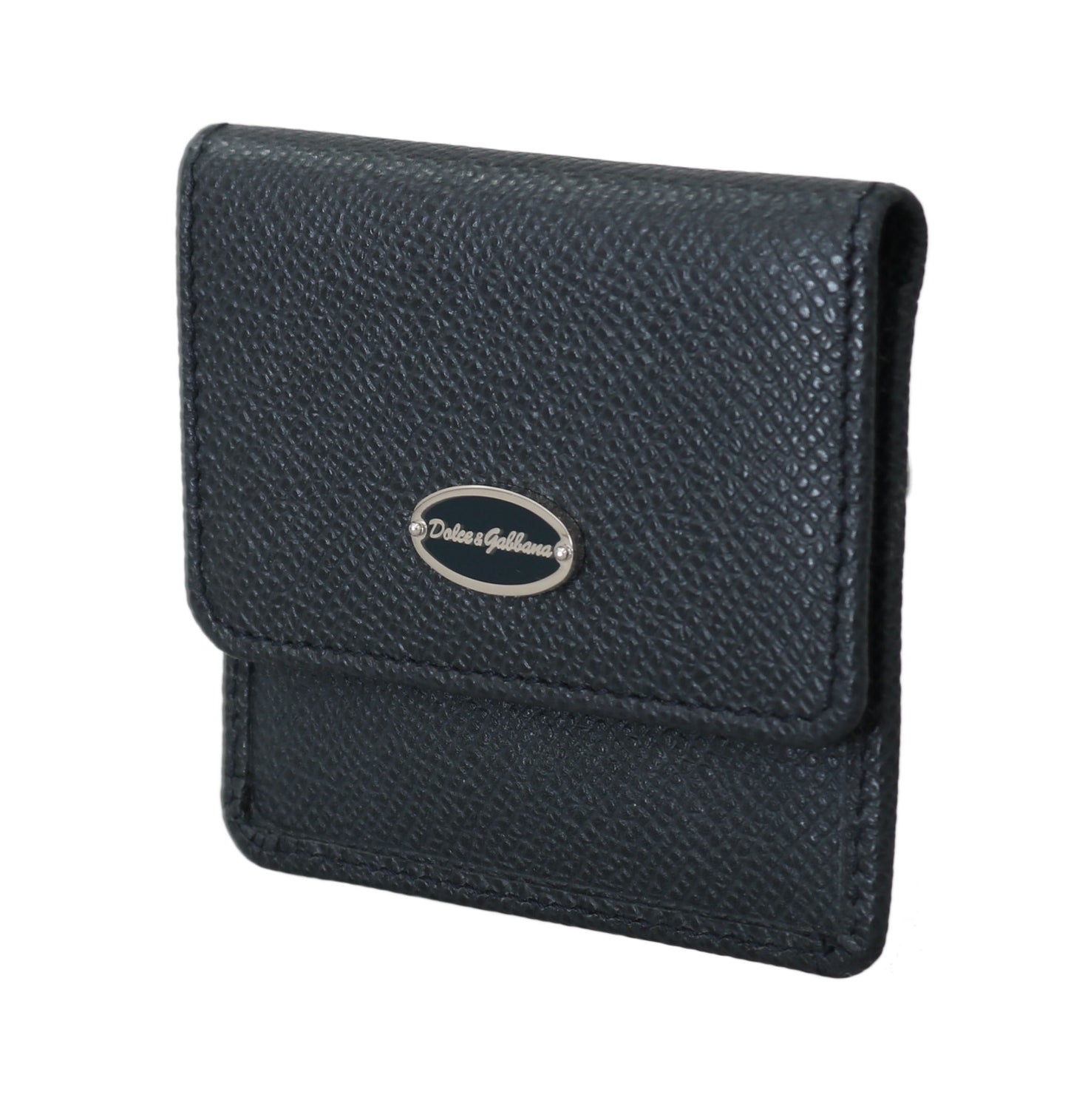 Blauer Dauphine Leder Kondomtaschenhalter