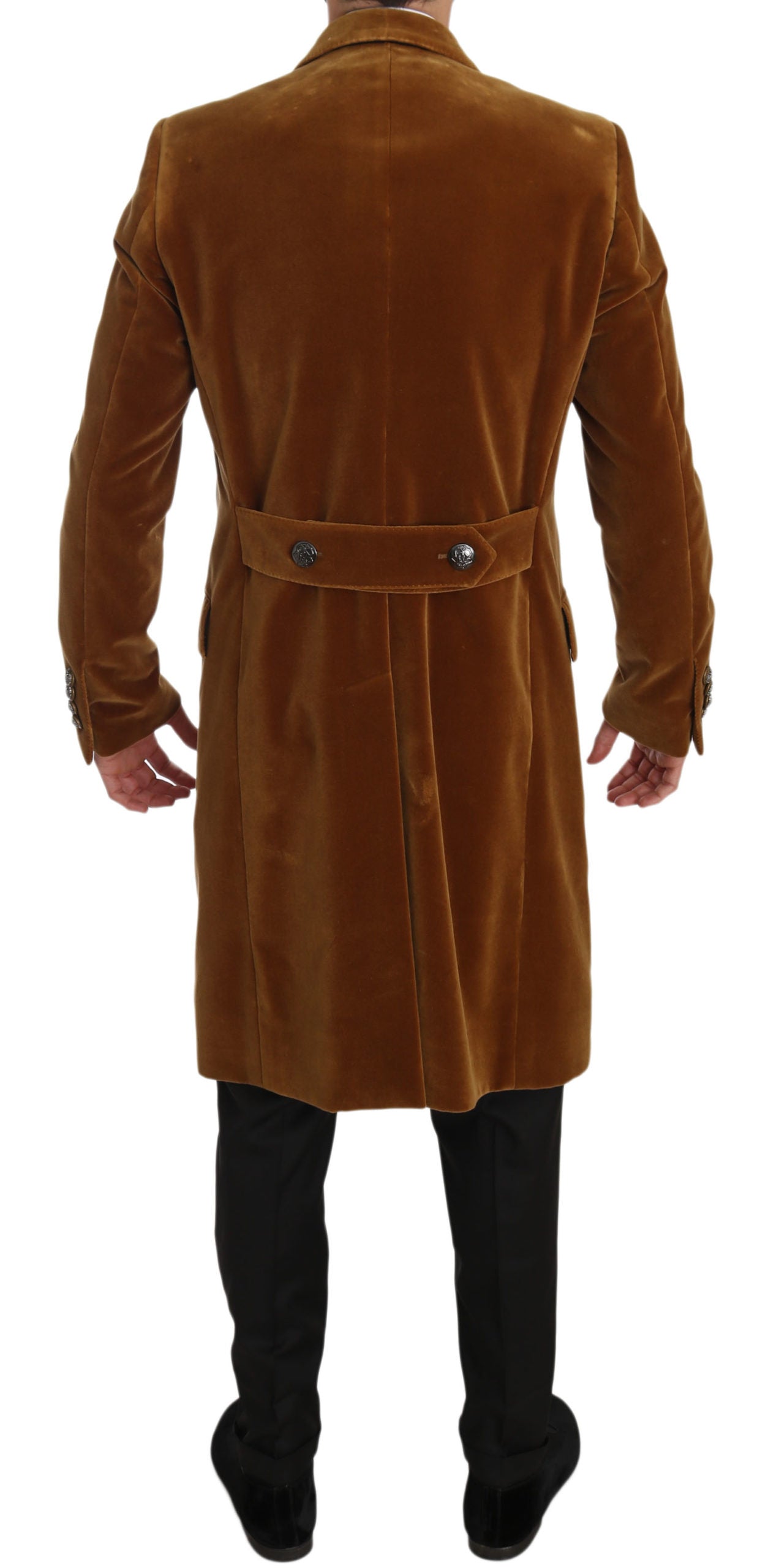 Chartreuse Baumwolle Langer Trenchcoat Jacke