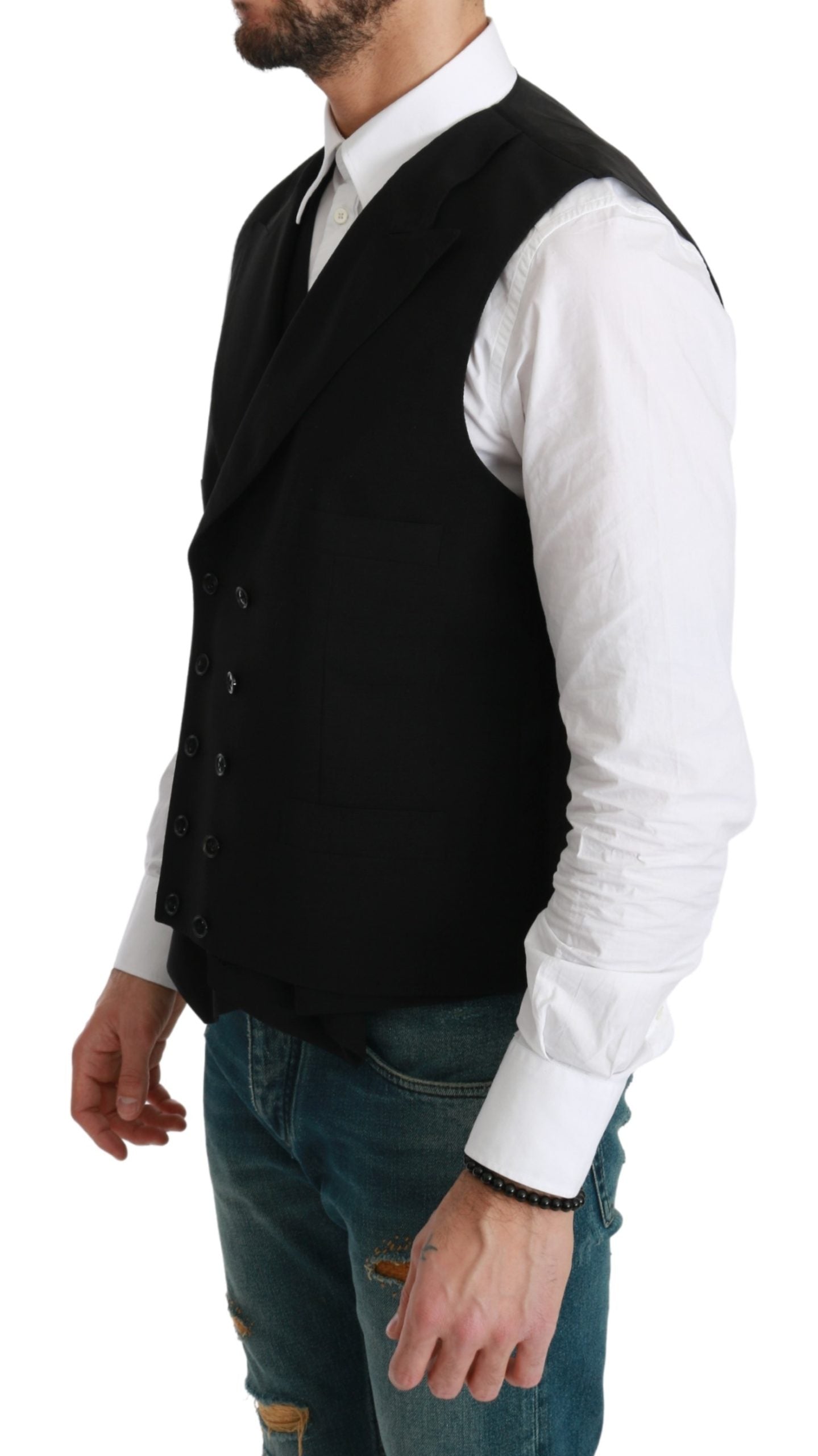 Schwarze Weste Formal Double Breasted Vest