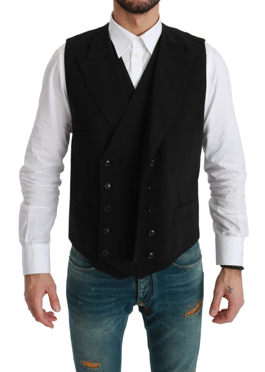 Schwarze Weste Formal Double Breasted Vest