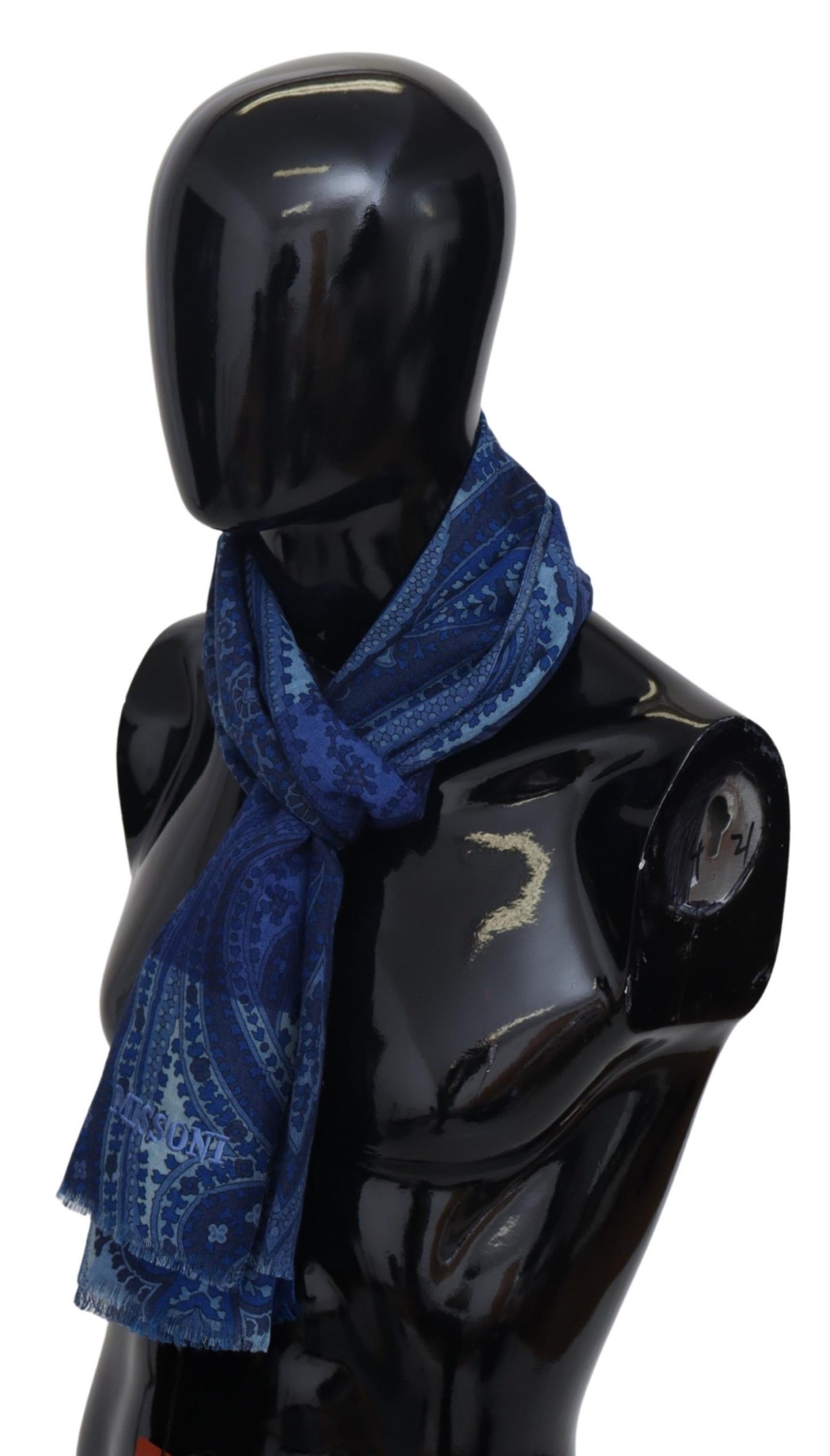 Blau 100% Wolle Floral Unisex Hals Wrap Schal Schal