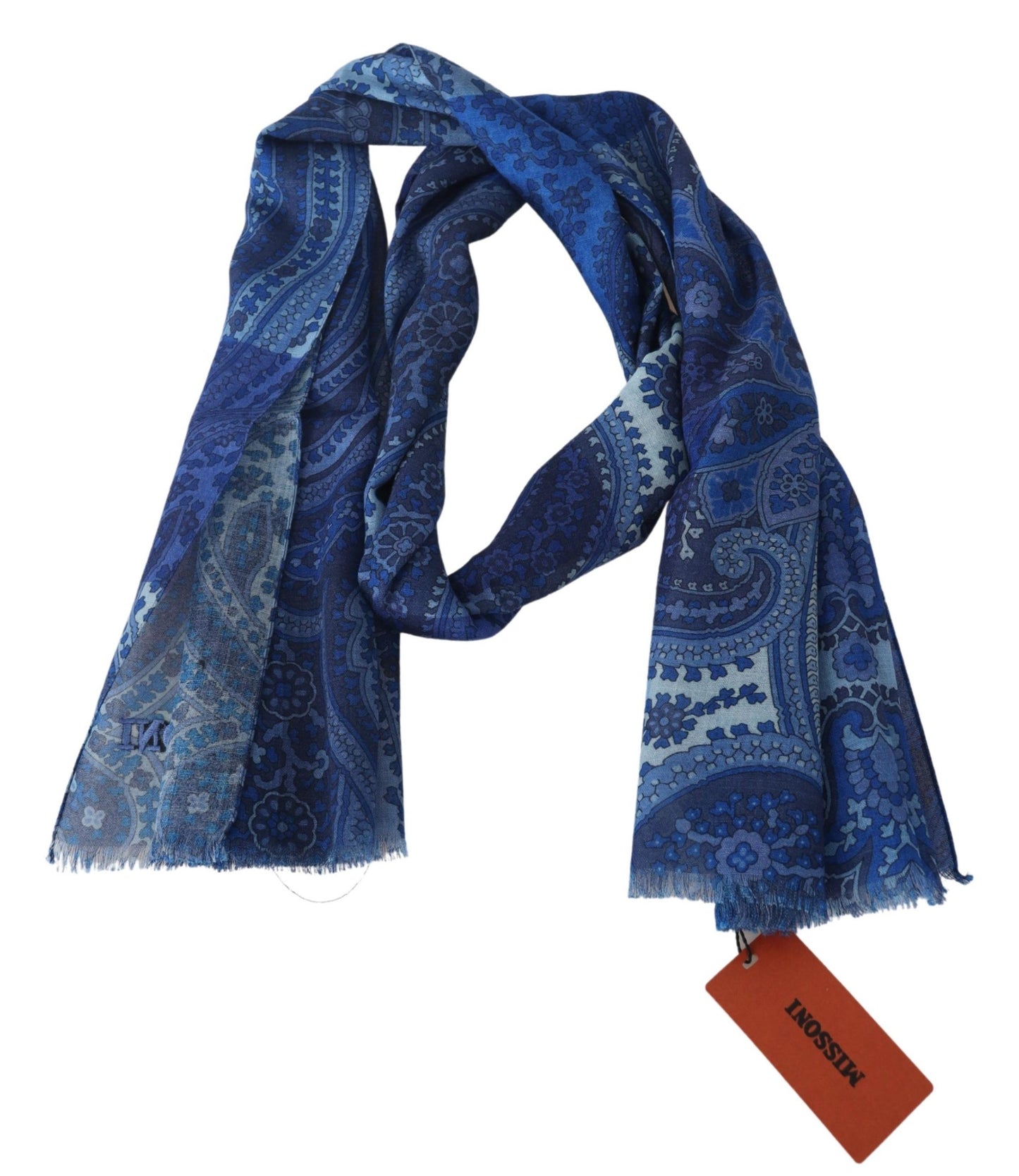 Blau 100% Wolle Floral Unisex Hals Wrap Schal Schal