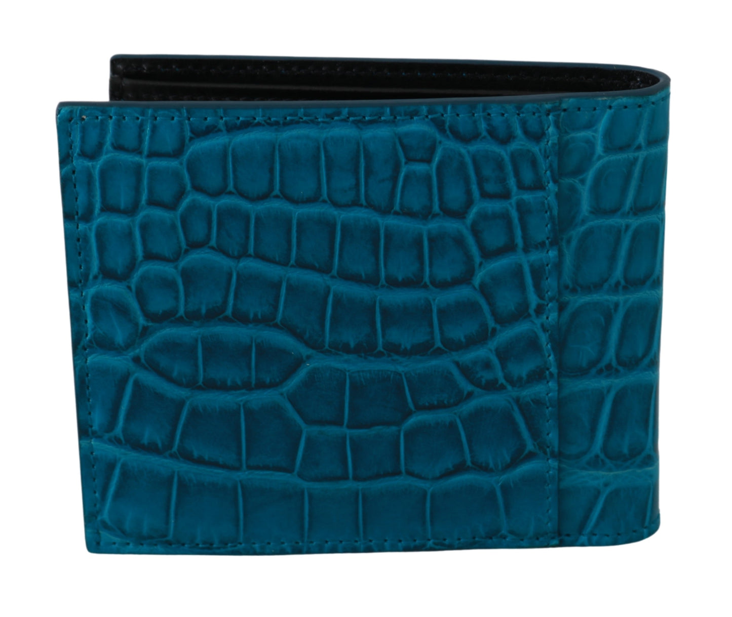 Blauer Herrenkartenhalter Bifold Logo Exotic Skin Geldbörse