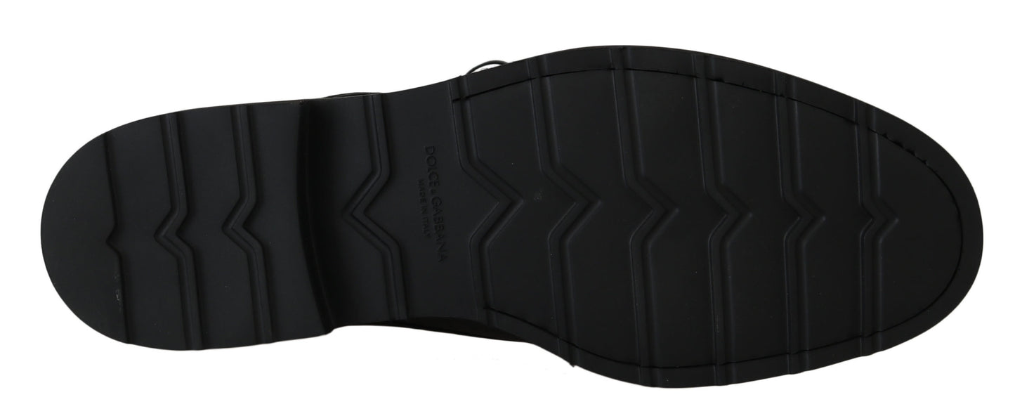 Schwarzes Leder Derby Kleid Formelle Schuhe