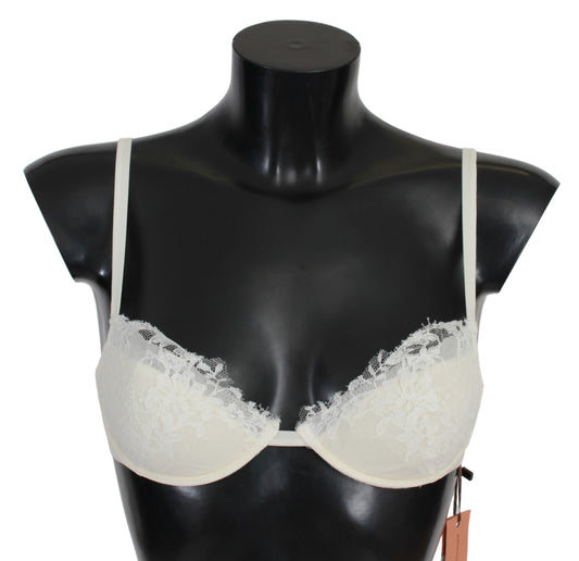 Weißer Spitze Reggiseno BH Seidenunterwäsche