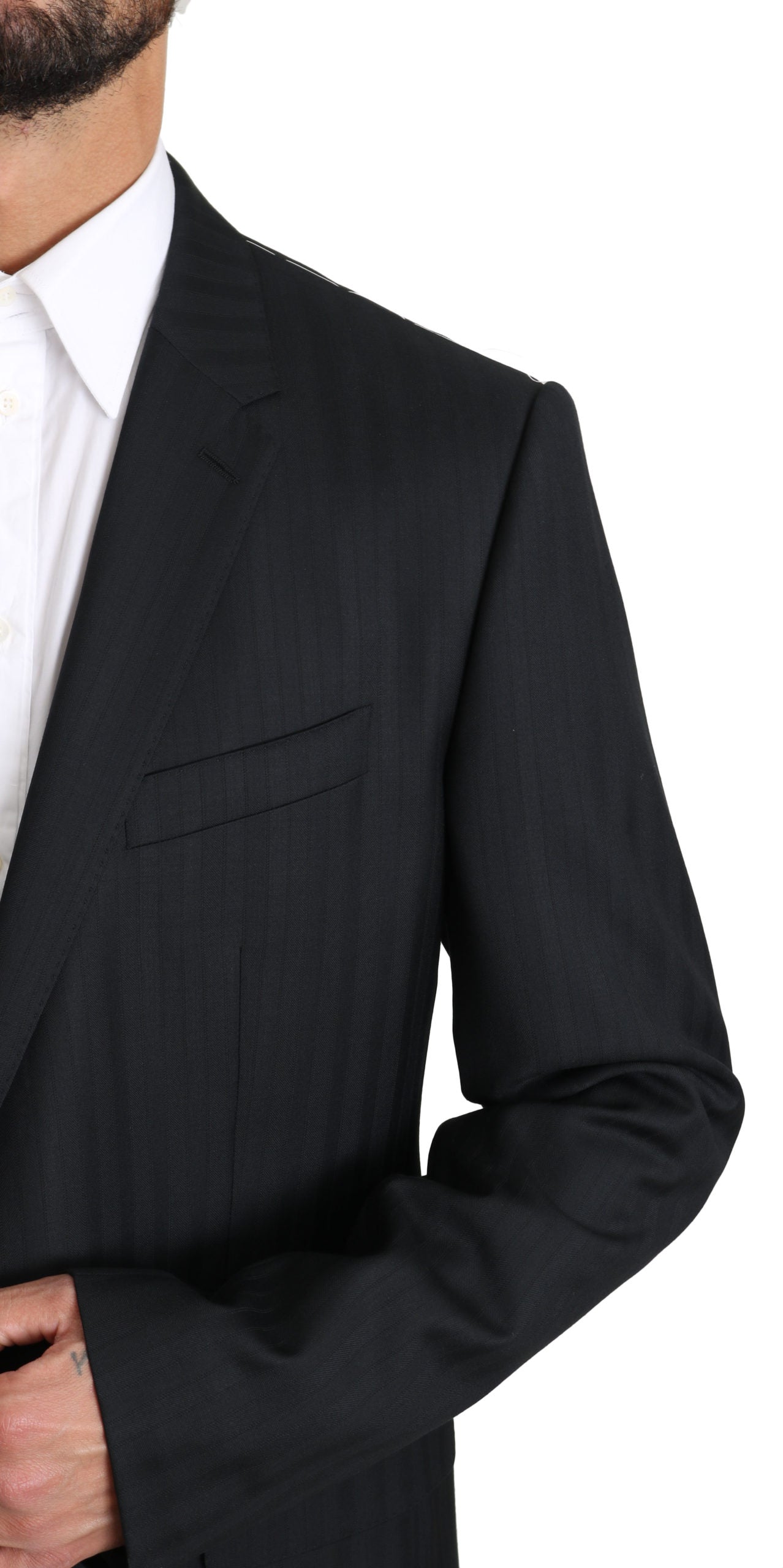 Blauer gemusterter Woll-Blazer von MARTINI