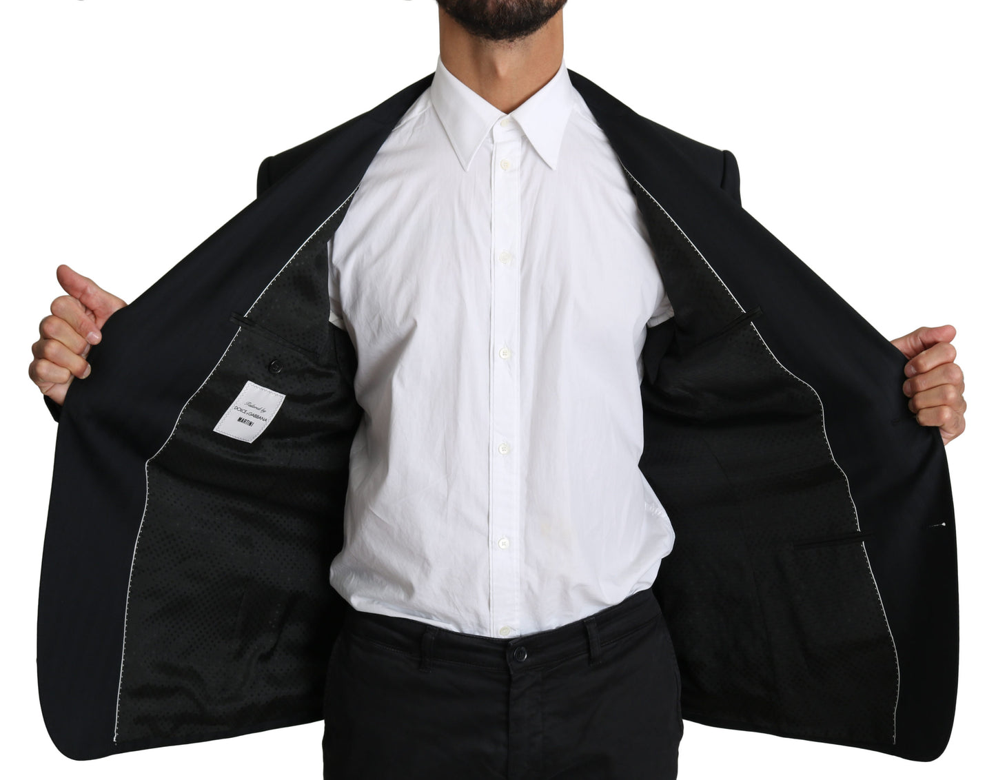 Blauer gemusterter Woll-Blazer von MARTINI