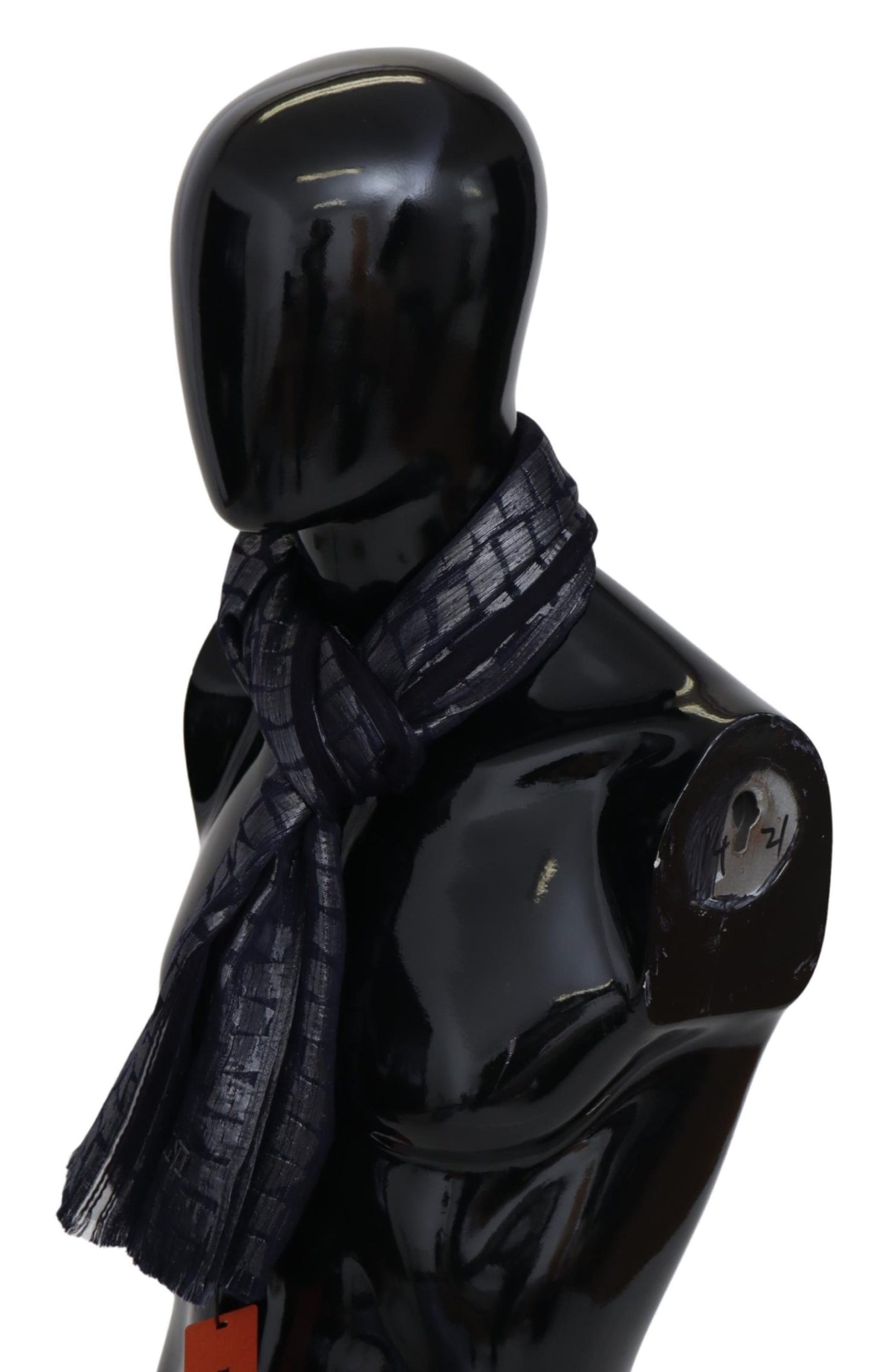 Schwarzer metallisch gemusterter Unisex-Wollschal für den Hals