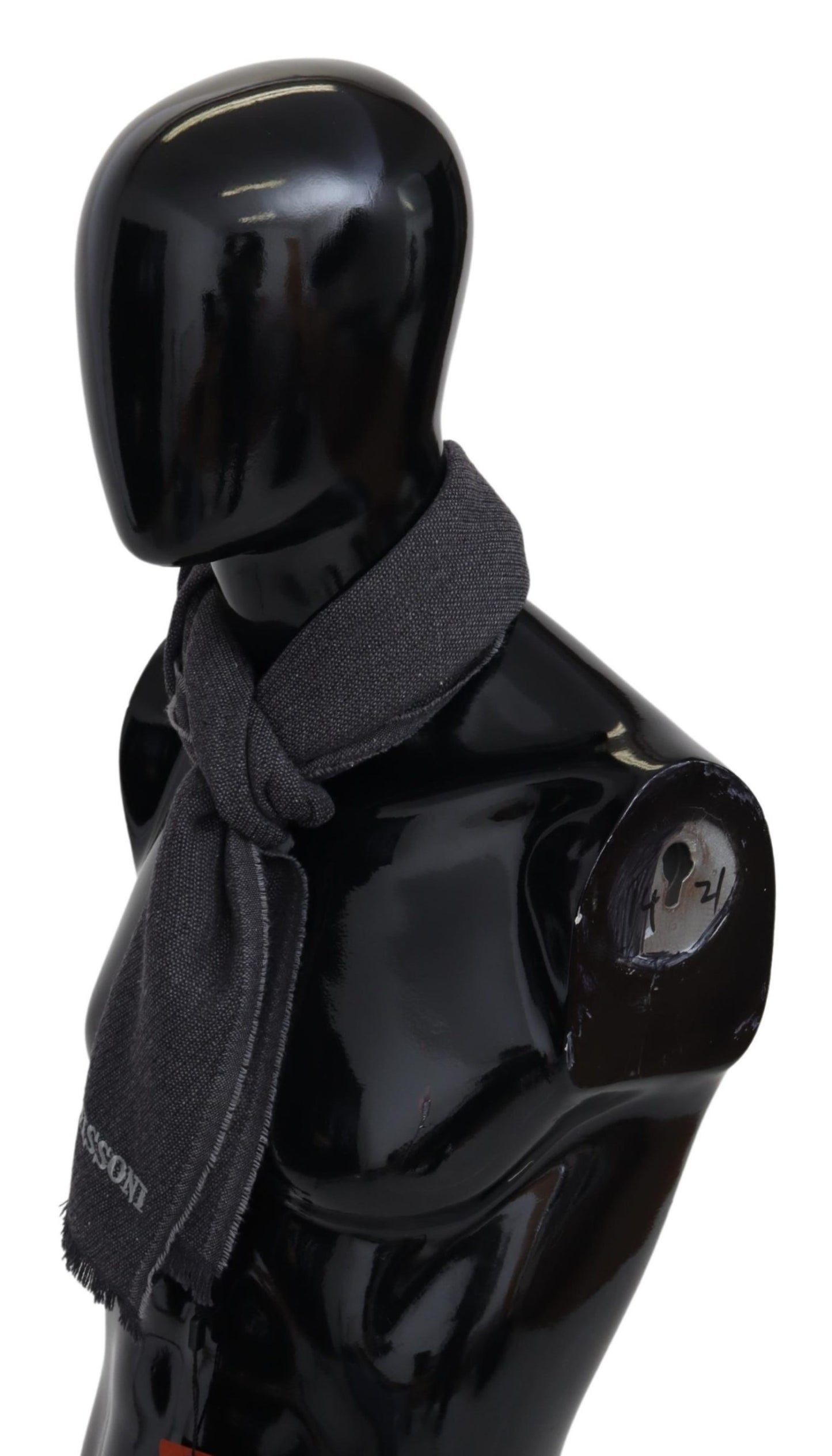 Schwarzer Wollstrick-Unisex-Halstuchschal