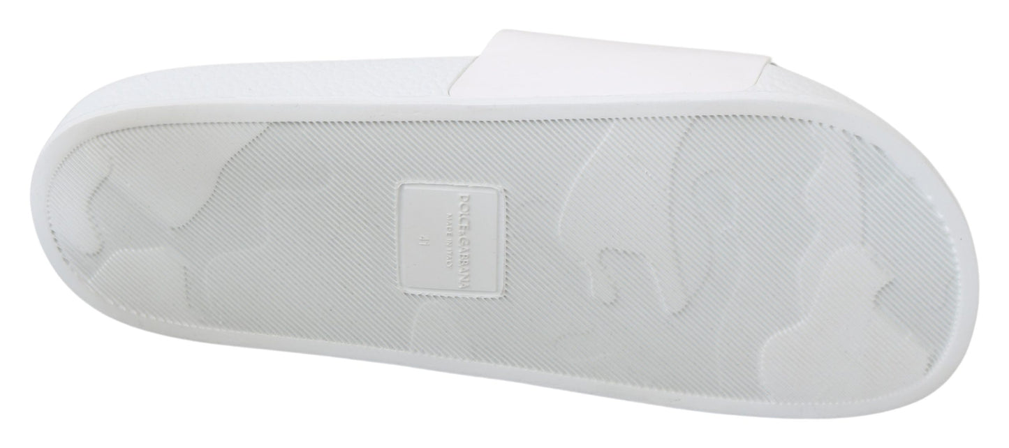 Weiße Lederpantoffeln Luxushotelschuhe