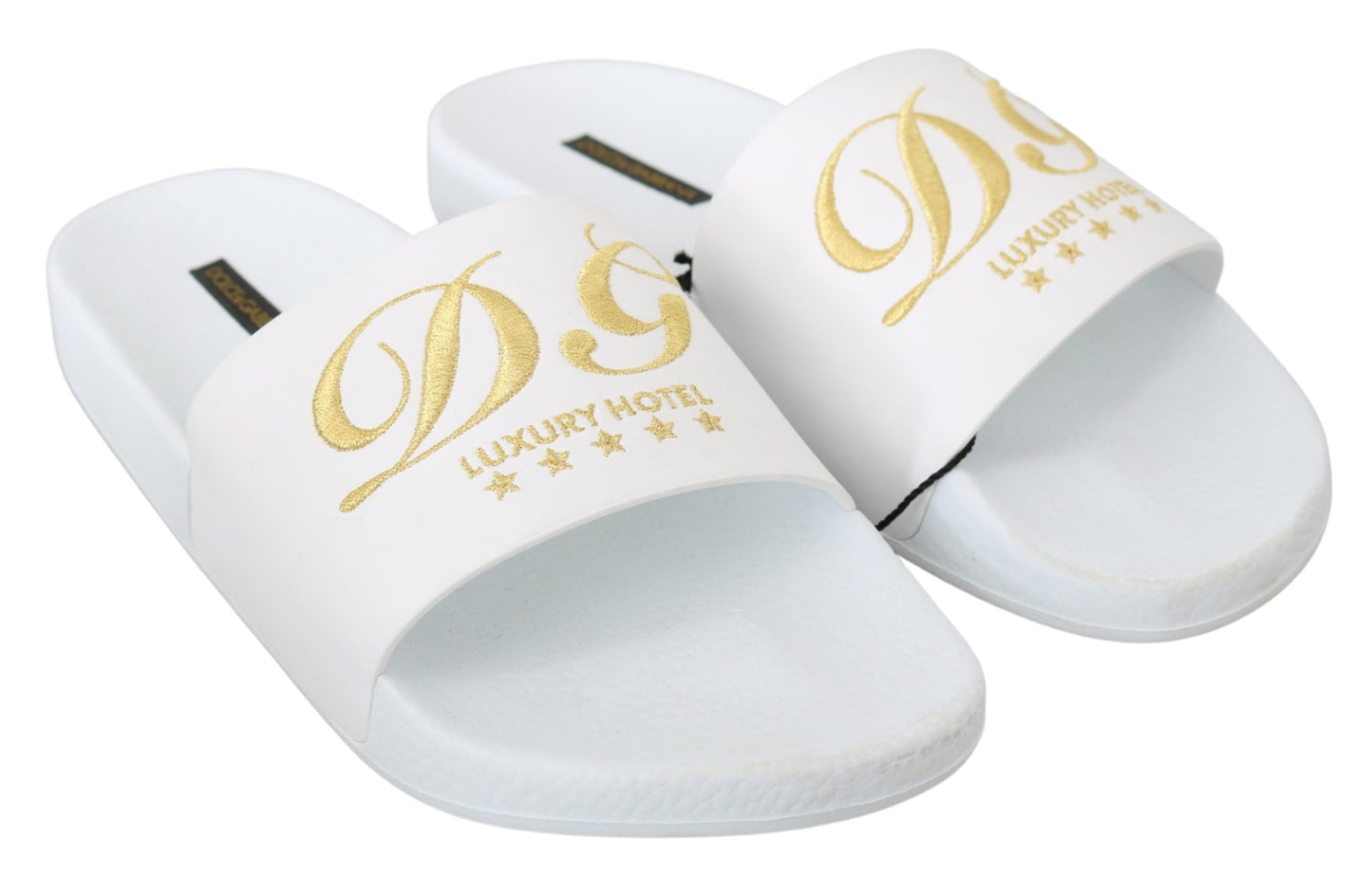 Weiße Lederpantoffeln Luxushotelschuhe