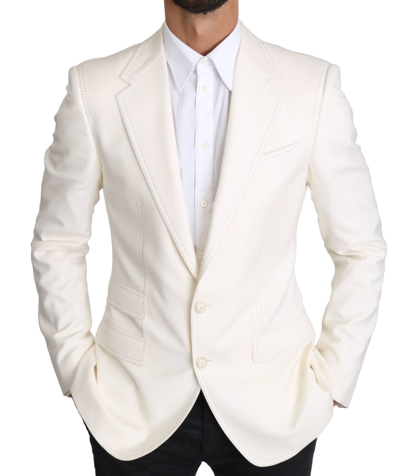 Weiße formelle Wolljacke SICILIA Blazer