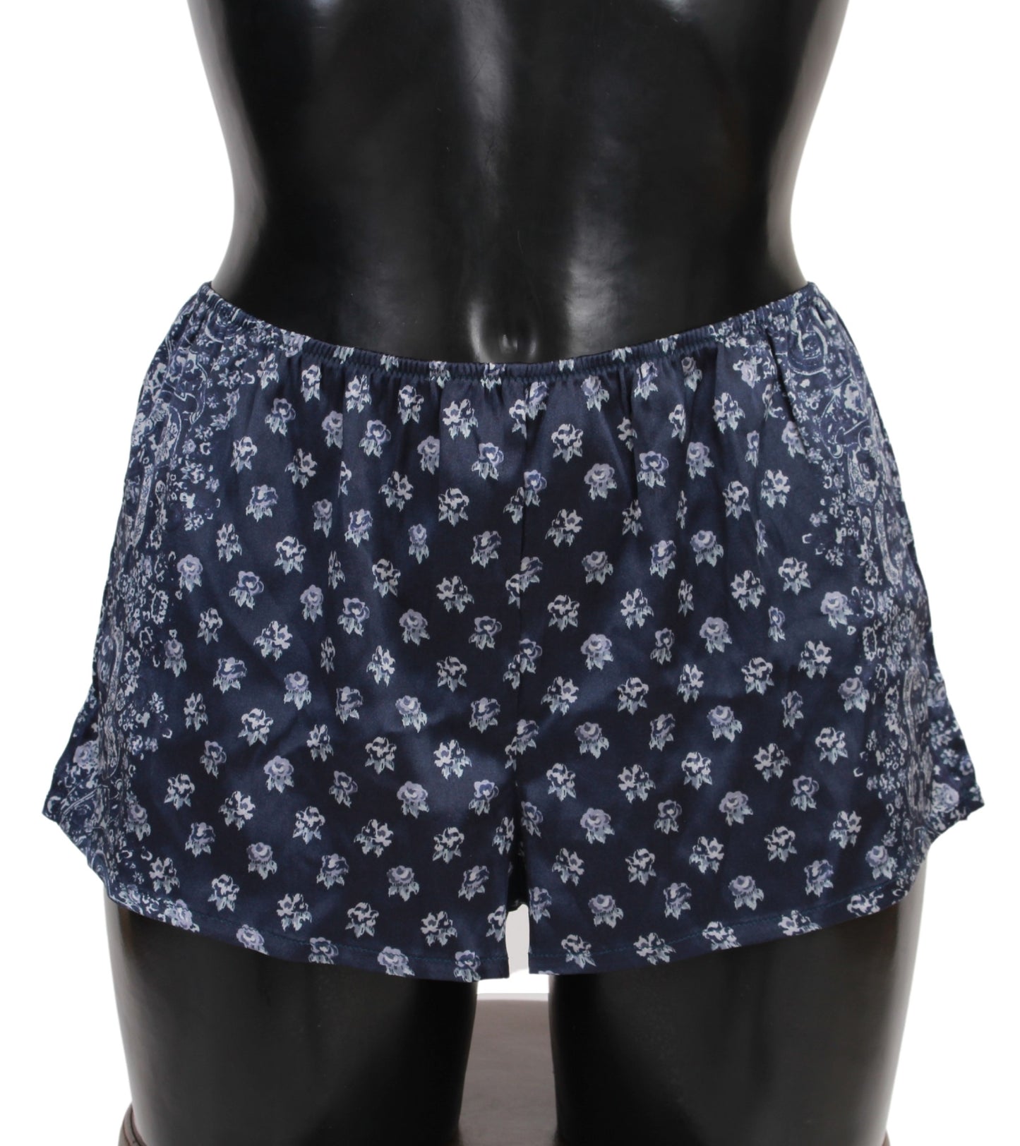 Blaue Dessous Shorts Seidenstretch Unterwäsche