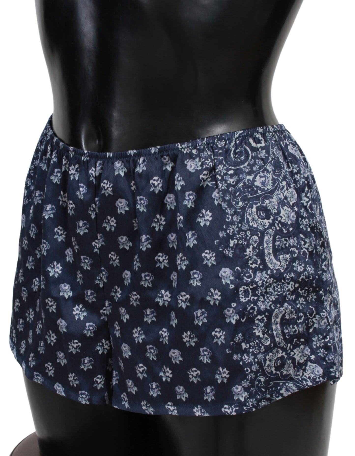 Blaue Dessous Shorts Seidenstretch Unterwäsche