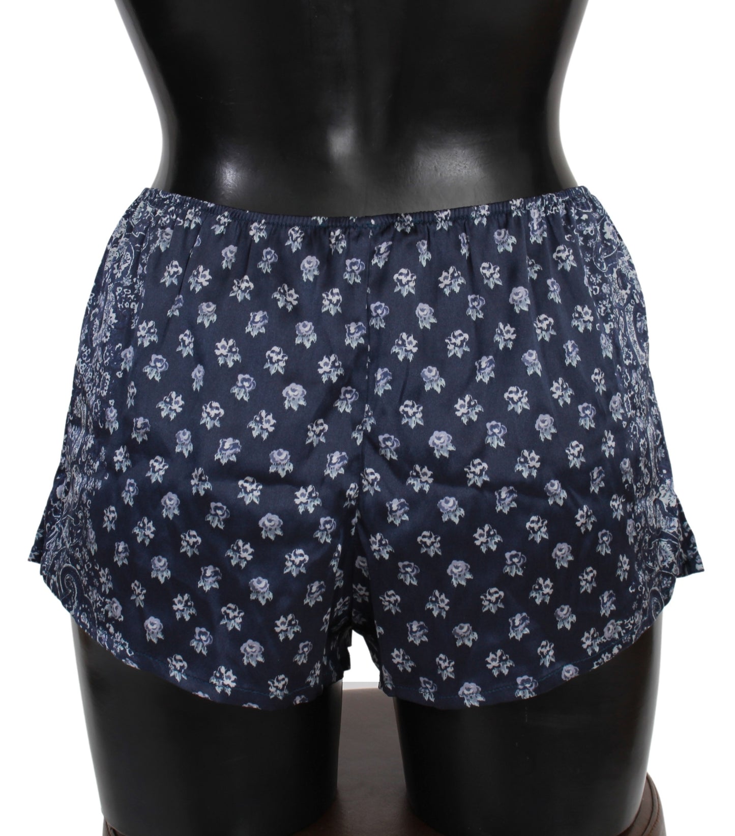 Blaue Dessous Shorts Seidenstretch Unterwäsche