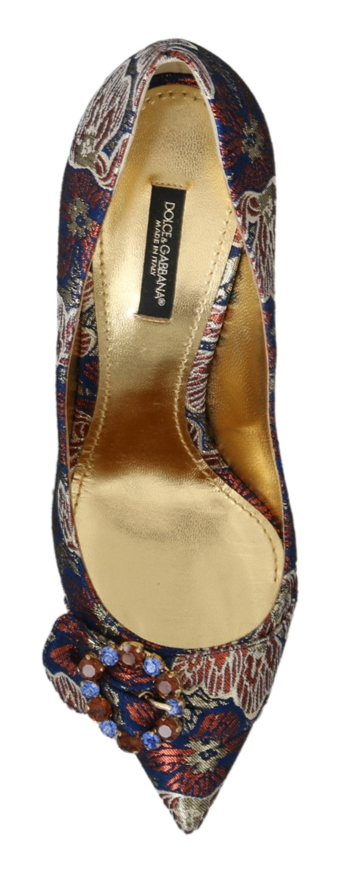 Blau Kristall Jacquard High Heels Pumps Schuhe