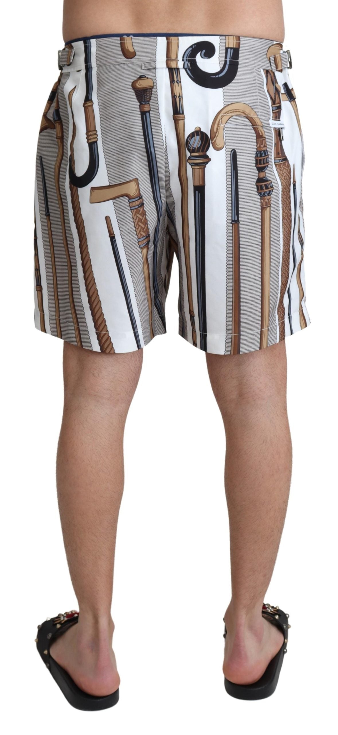 Weißer Spazierstock Beachwear Shorts Badeshorts