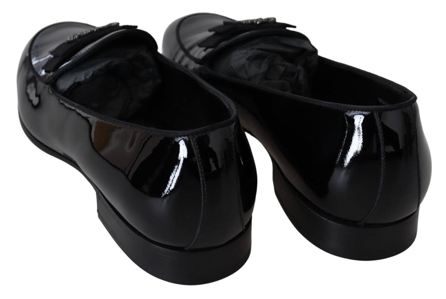 Schwarzes Leder Crown Männer Formale Loafers Schuhe