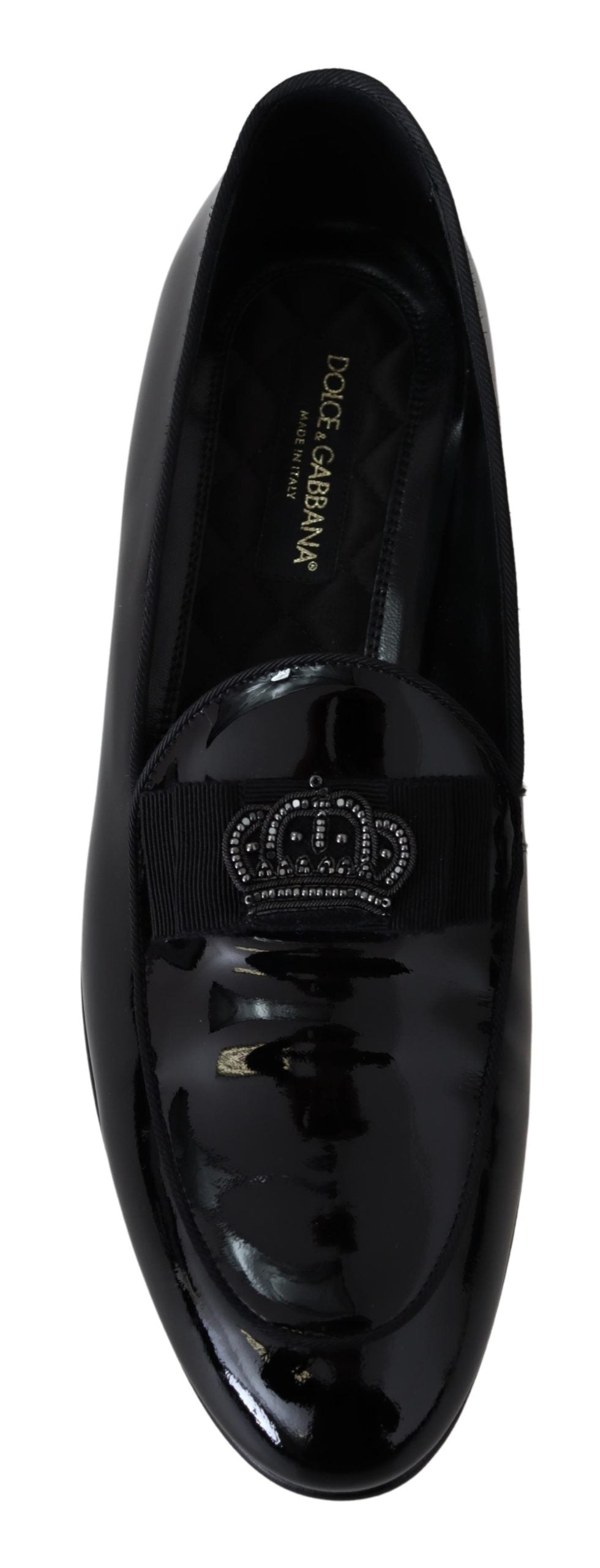 Schwarzes Leder Crown Männer Formale Loafers Schuhe