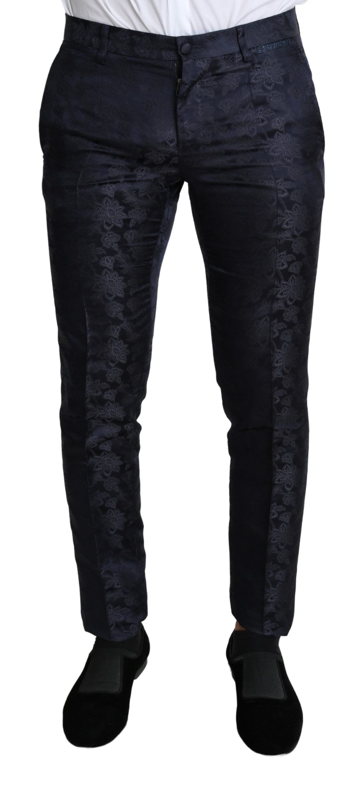 Blauer Floral Jacquard 2 Stück MARTINI Seidenanzug