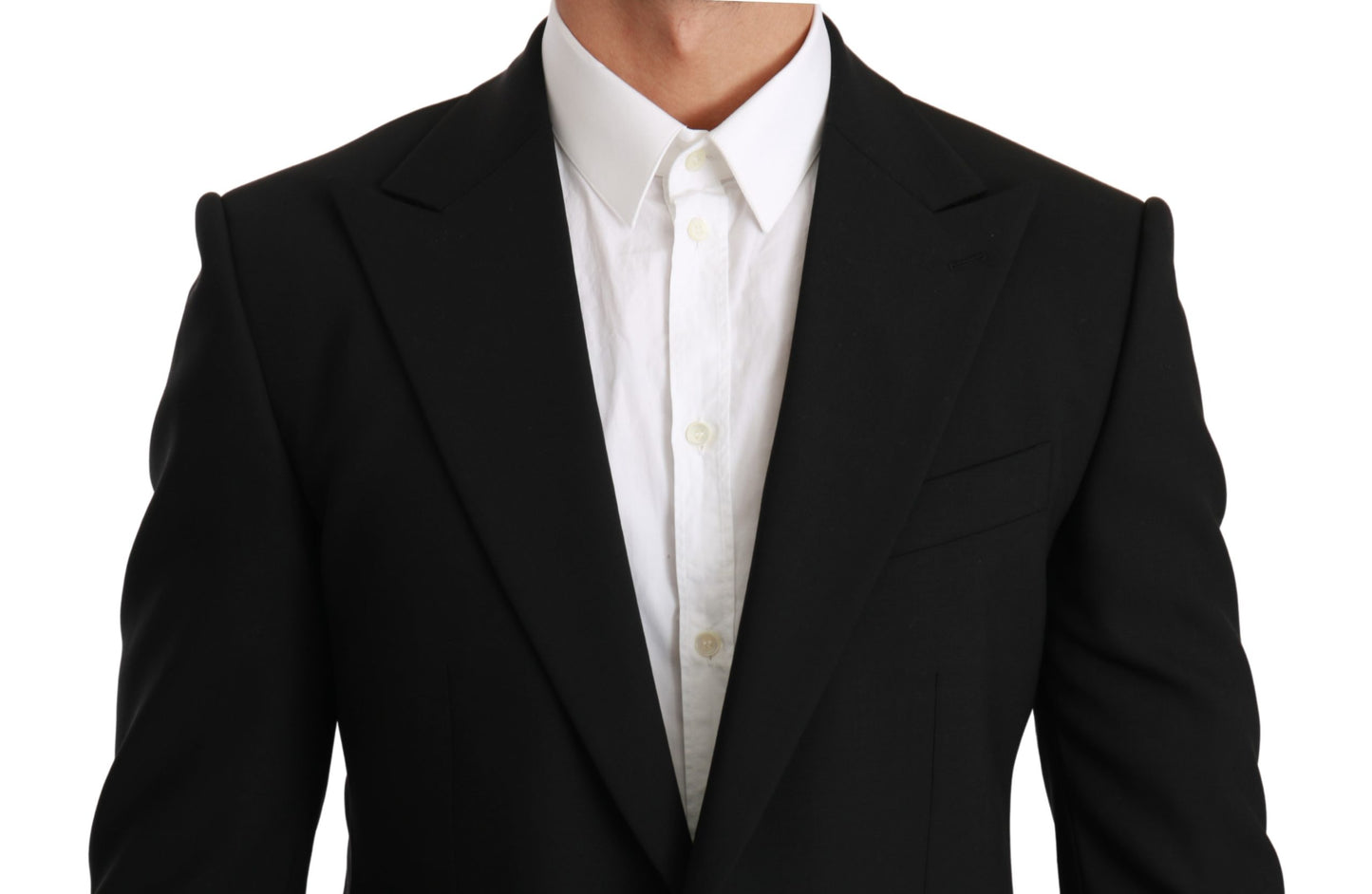 Schwarzer Solid Wool Stretch MARTINI Blazer