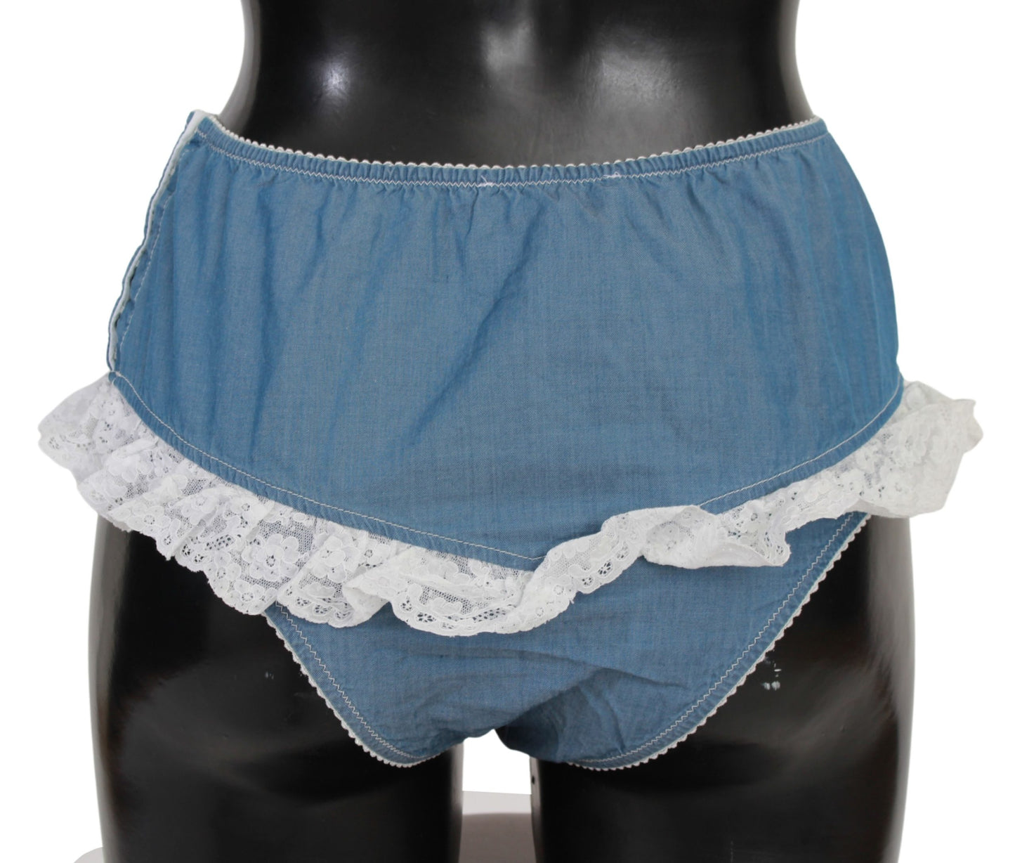 Blaue Baumwollspitze Slip Denim Bottom Unterwäsche