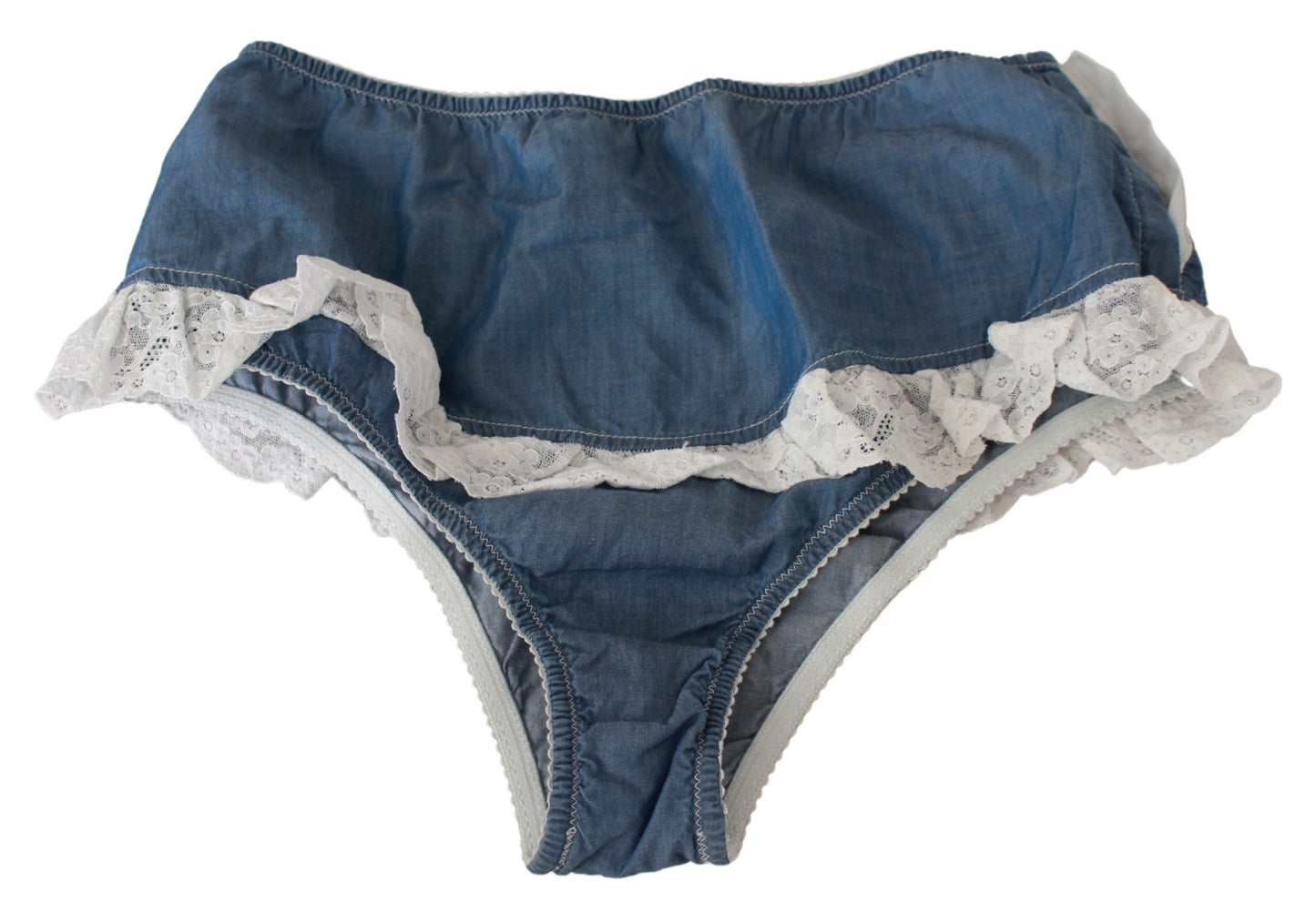 Blaue Baumwollspitze Slip Denim Bottom Unterwäsche