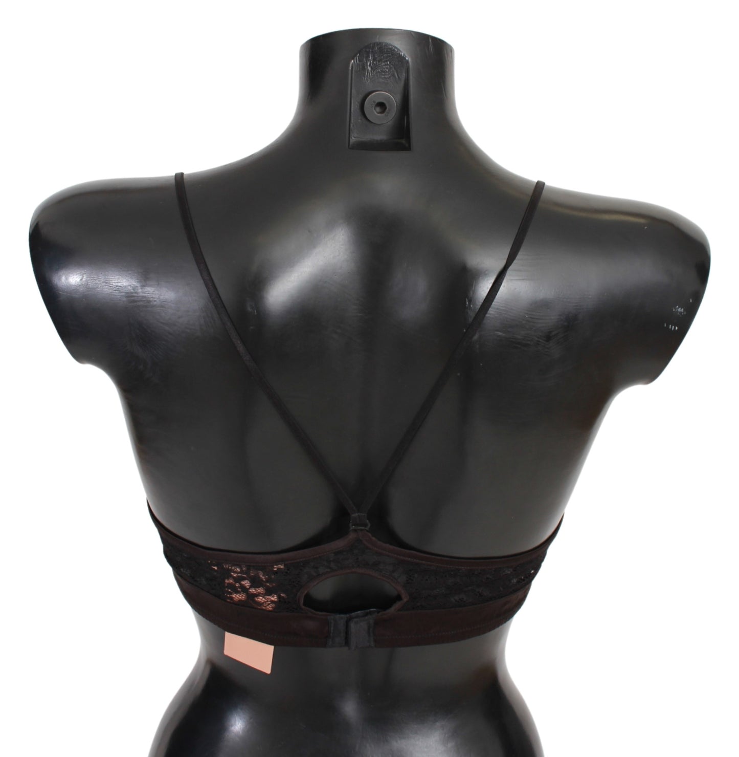 Schwarzer Brauner Spitze Sportlicher BH Seidenunterwäsche