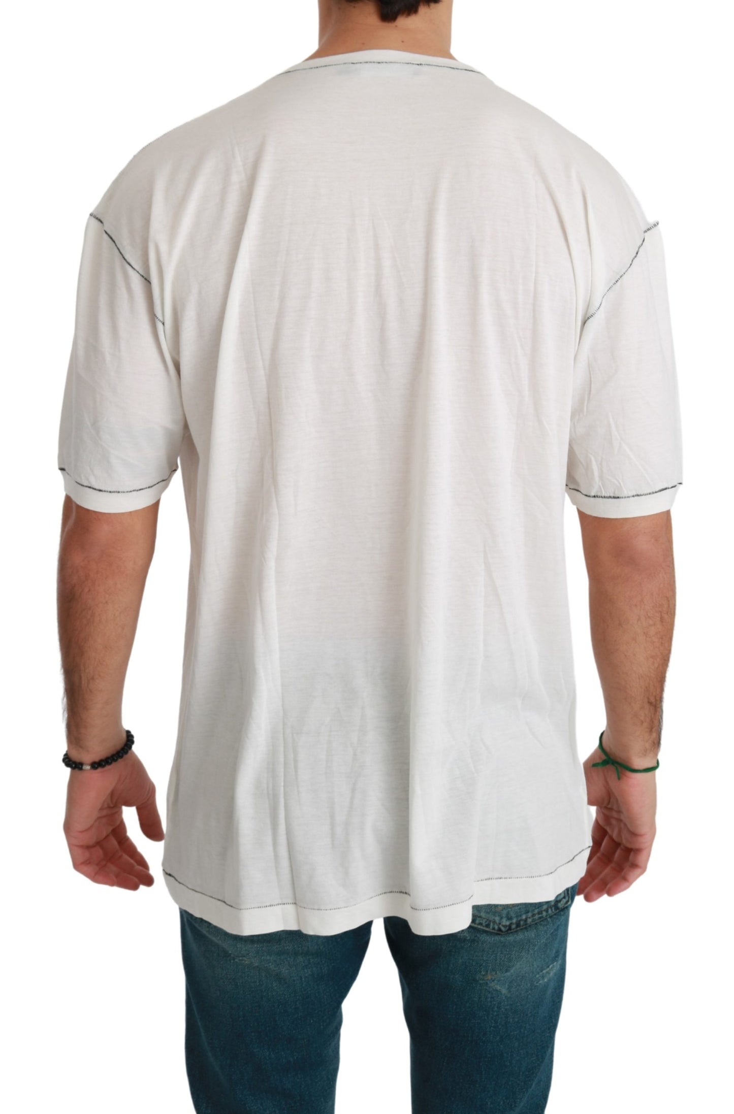 Weißes Männer Print #dgfamily Baumwoll-T-Shirt