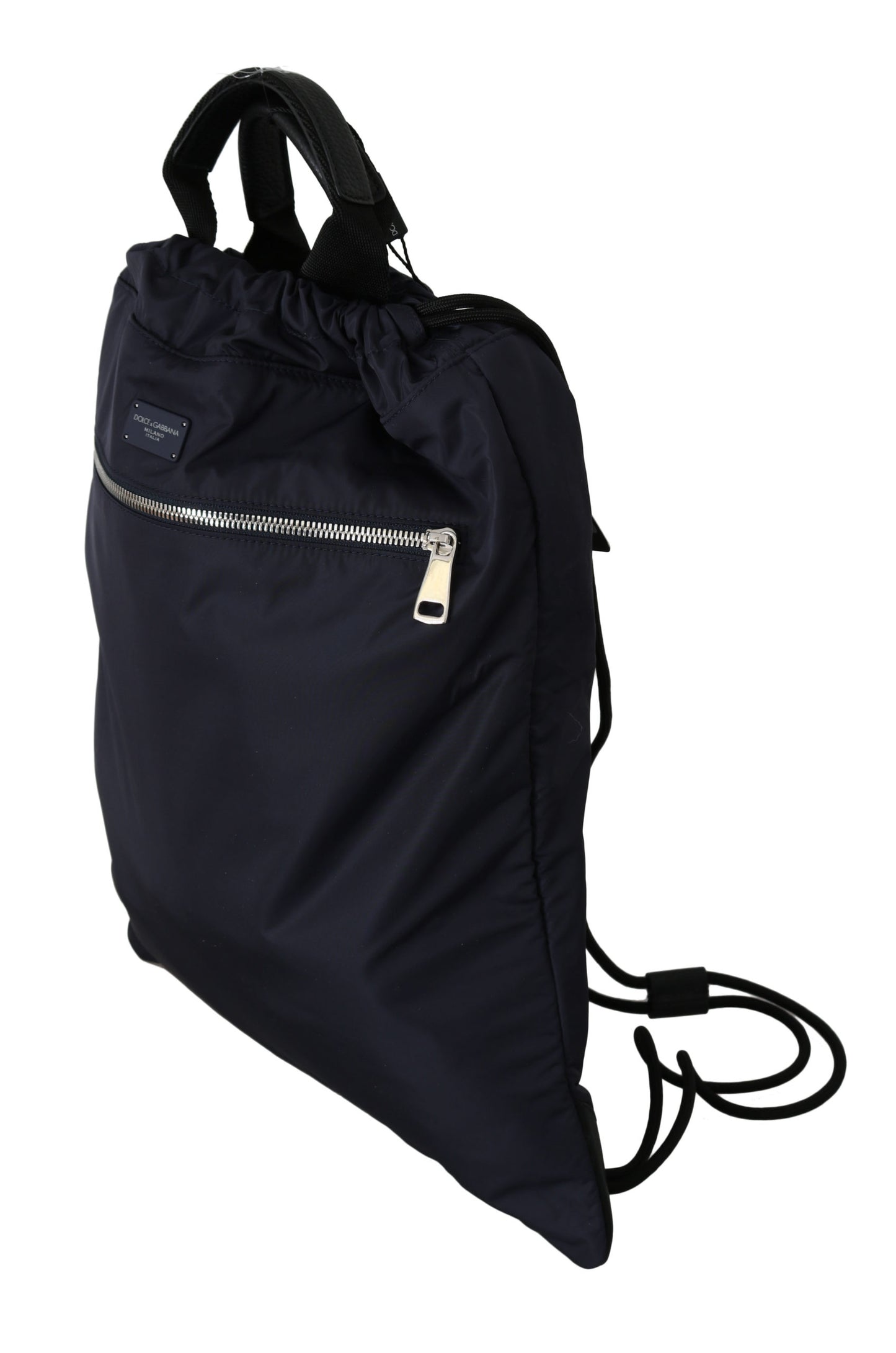 Blau Nylon Männer Nap Sack Drawstring Rucksack Tasche