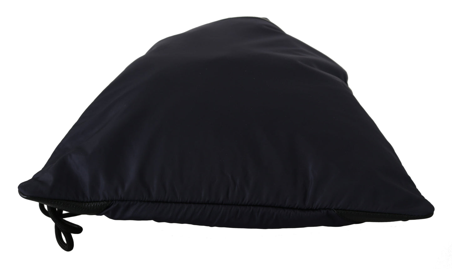 Blau Nylon Männer Nap Sack Drawstring Rucksack Tasche