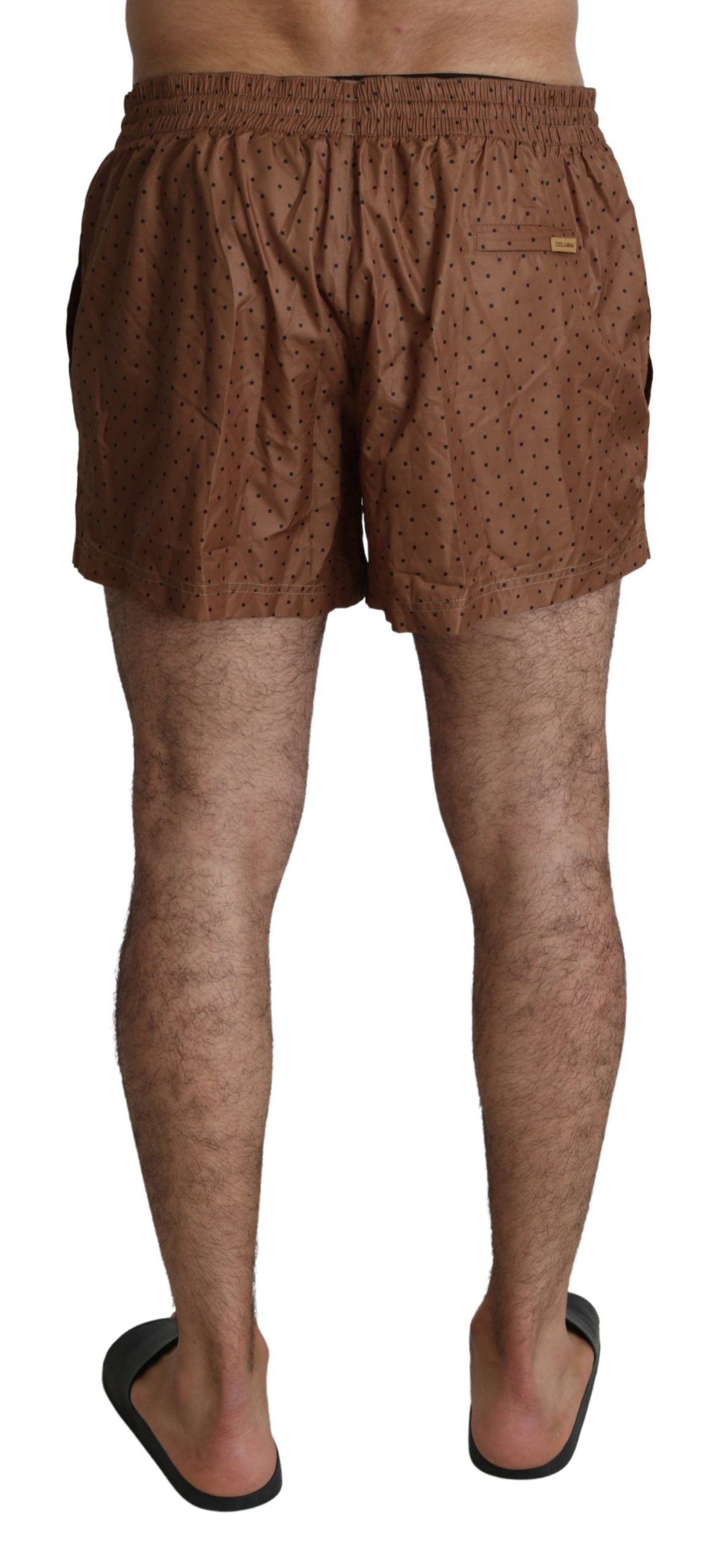 Brown Polka Beachwear Shorts Herren Badeshorts