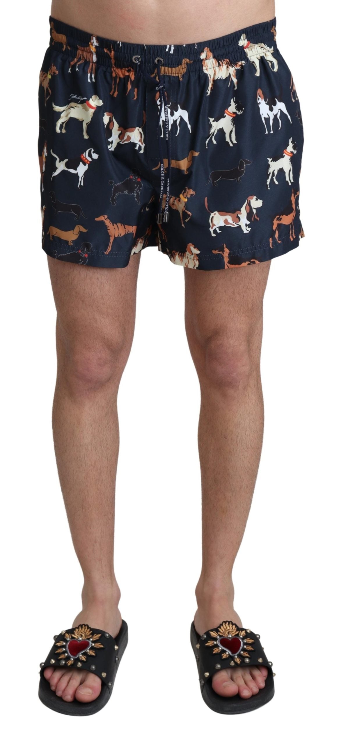 Blauer Hund Print Beachwear Shorts Männer Bademode