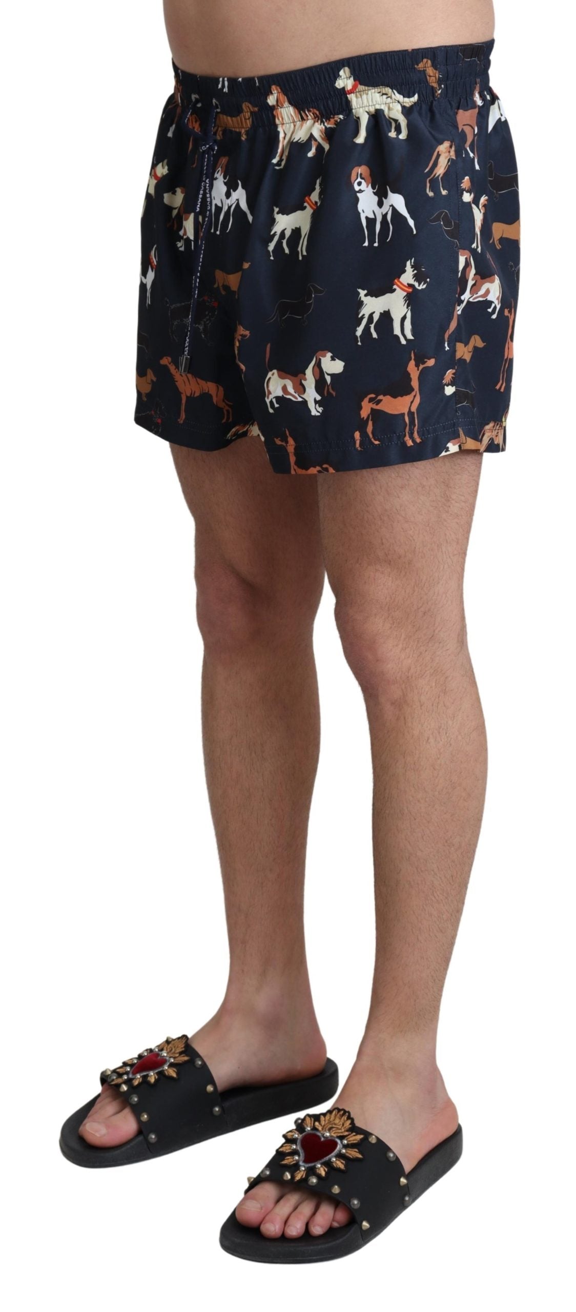Blauer Hund Print Beachwear Shorts Männer Bademode