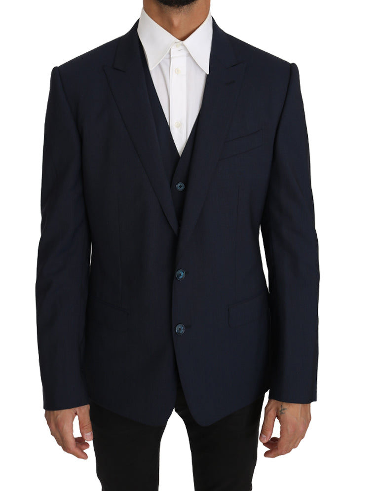 Blazer Weste 2 Stück Blau Wolle MARTINI