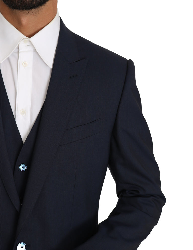 Blazer Weste 2 Stück Blau Wolle MARTINI