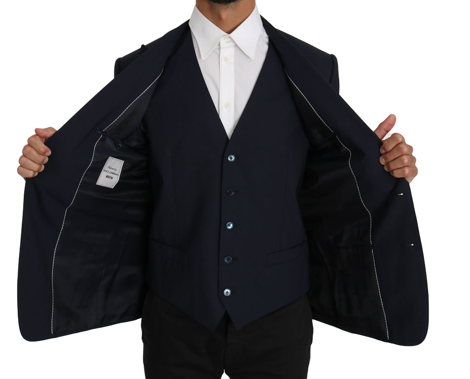 Blazer Weste 2 Stück Blau Wolle MARTINI