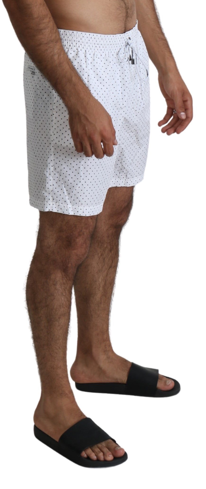 Weiße Polka Beachwear Shorts Herren Badeshorts