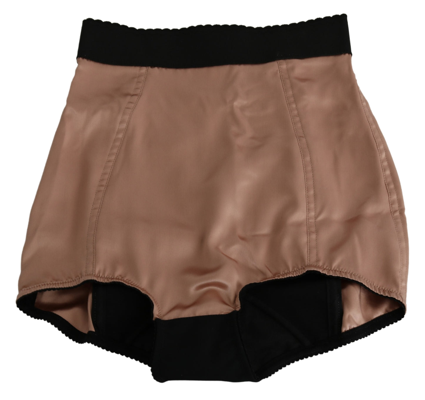 Beige Seide Hohe Taille Mini Hot Pants Shorts