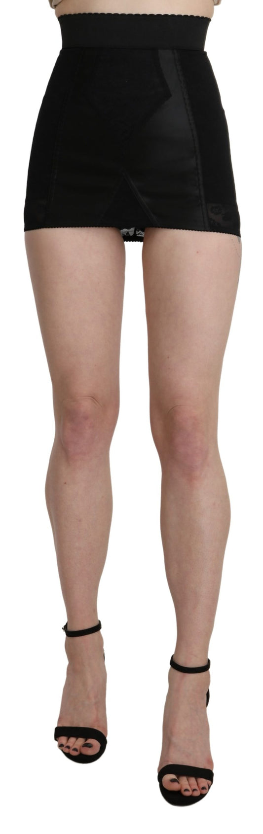 Schwarzer Unterrock Kurzer Spitzen-Stretch-Rock