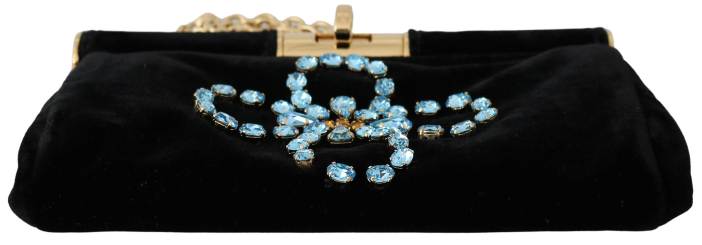 Schwarzer Samt Kristall Nieten Frauen Crossbody Sling Borse Tasche