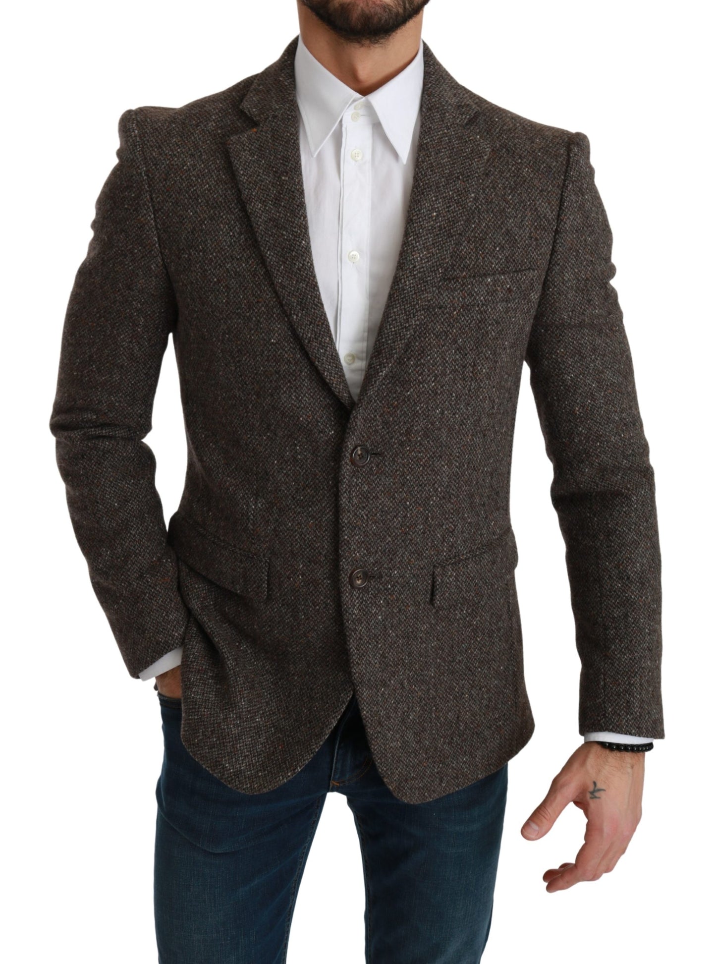 Braune Jacke Formeller Mantel Wollblazer