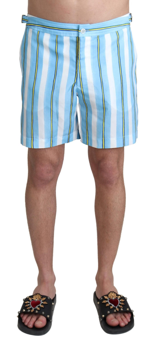 Blau gestreifte Bademode Swimshorts