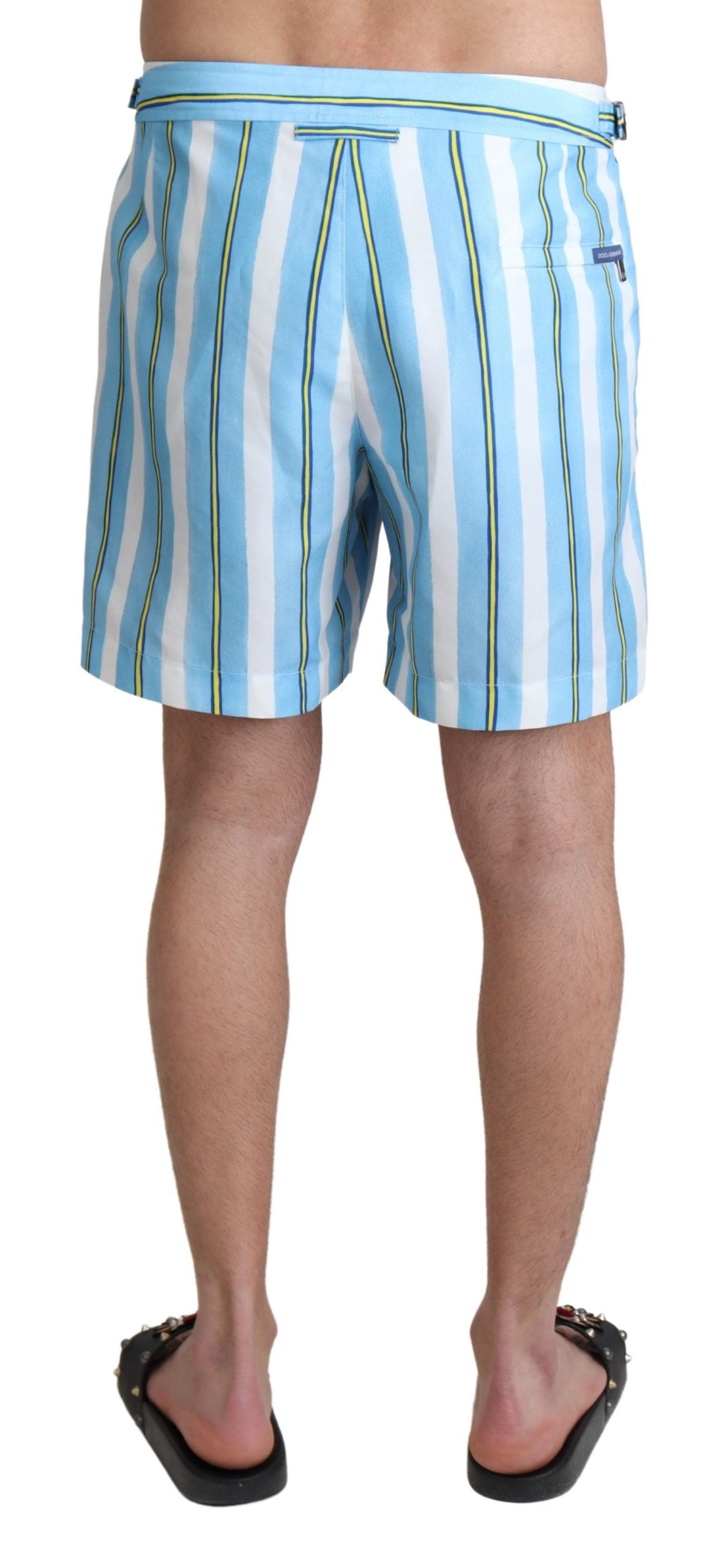 Blau gestreifte Bademode Swimshorts
