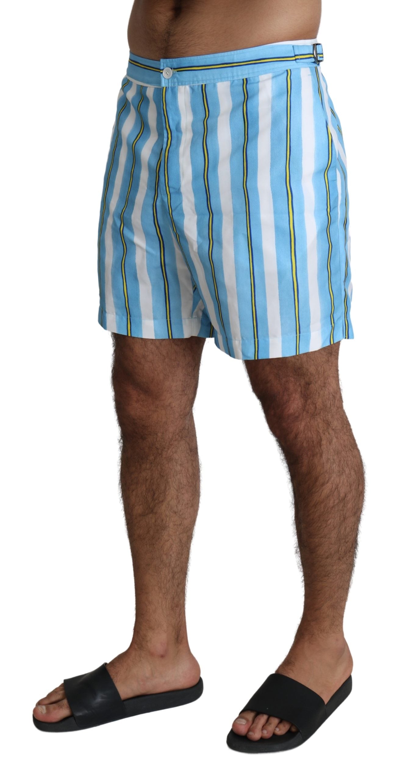 Blau gestreifte Beachwear Herren Badeshorts