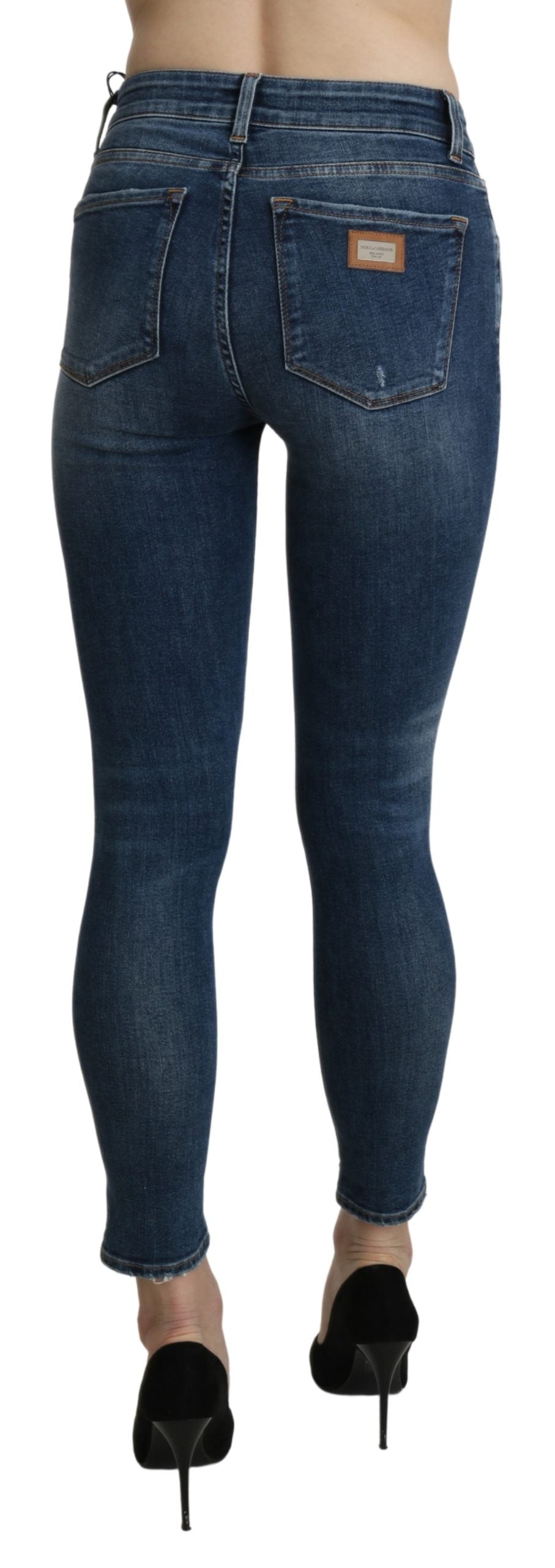 Blaue Skinny-Hose aus Baumwoll-Stretch-Jeans
