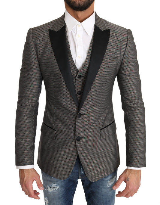 Blazer Weste 2 Stück Grau MARTINI Muster