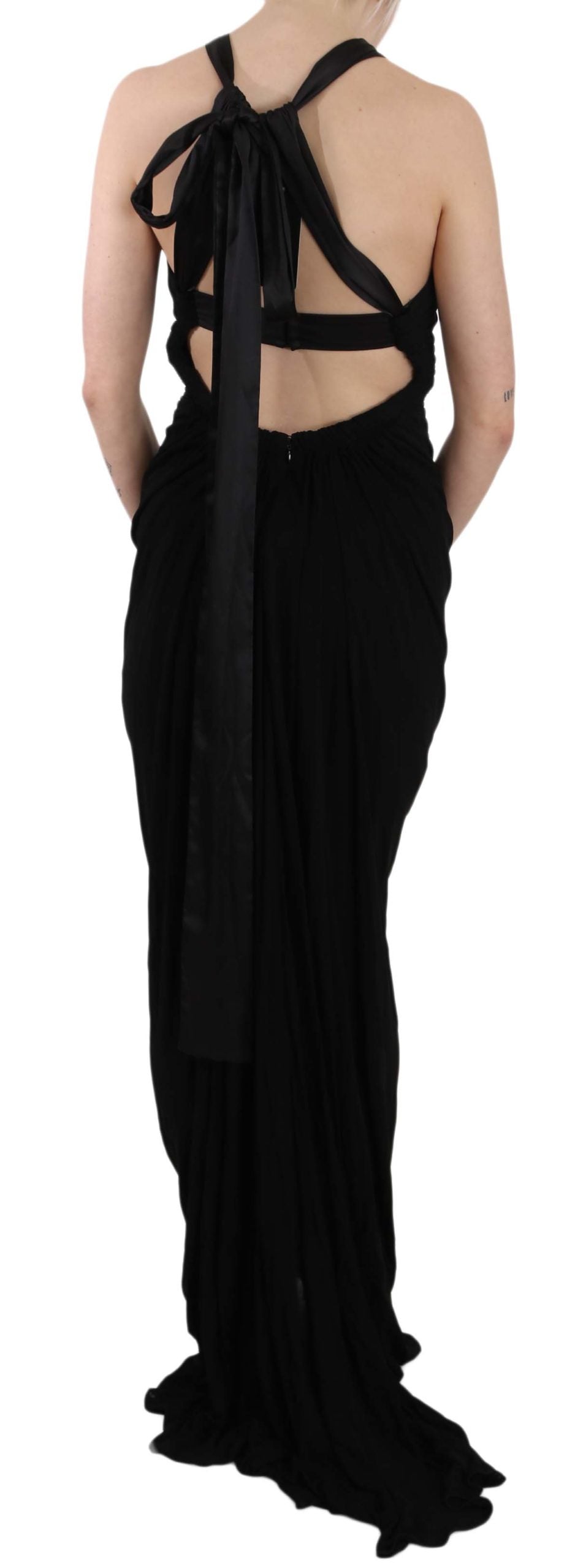 Schwarzes ärmelloses Etuikleid mit Halter