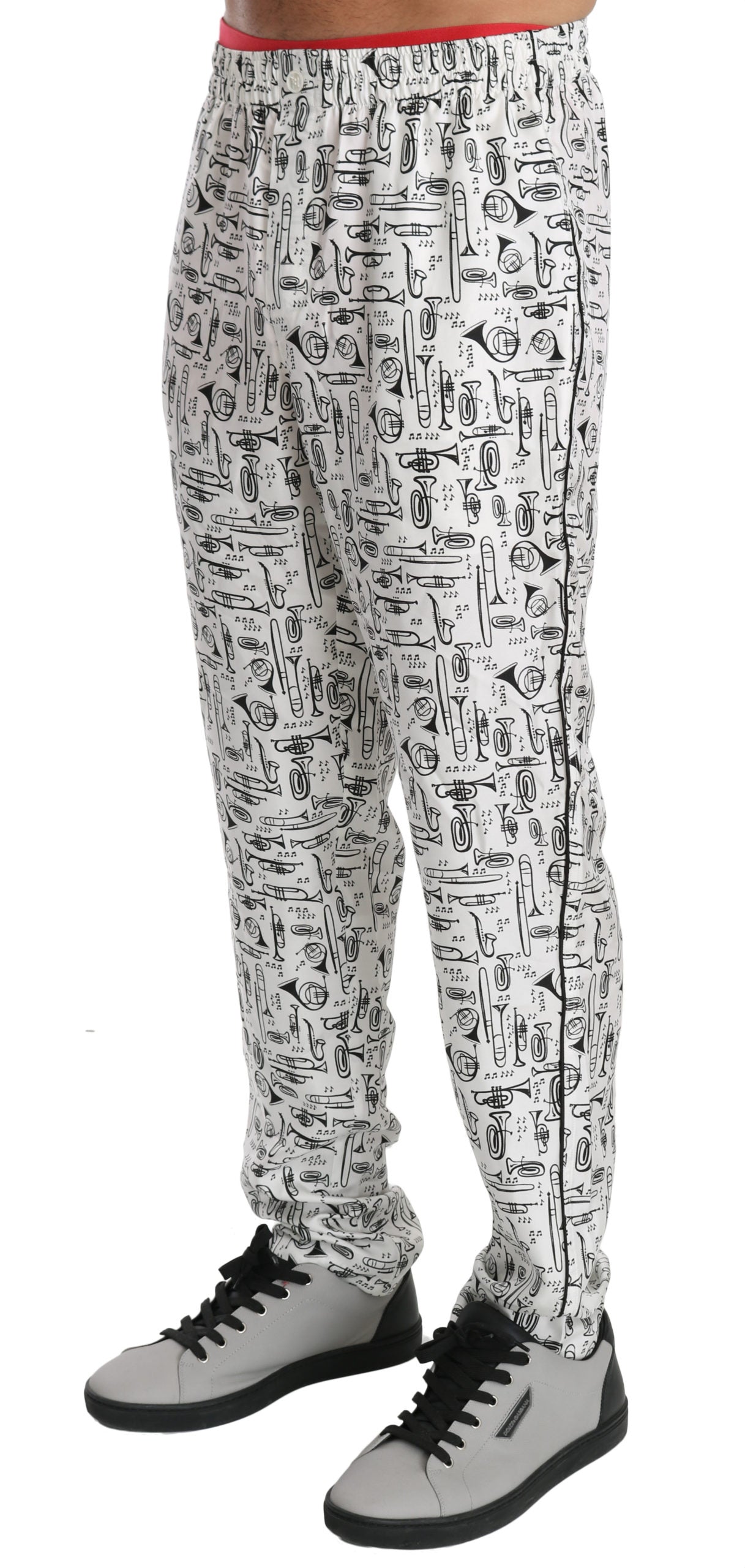 Weiße Musikinstrumente Hose Seidenhose